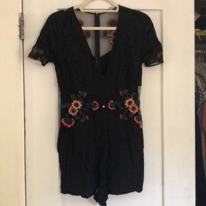 For Love & Lemons Floral Embroidered Romper